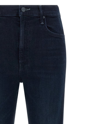 Blue Cotton Flared Jeans