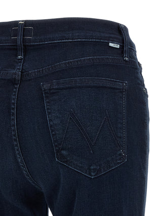 Blue Cotton Flared Jeans