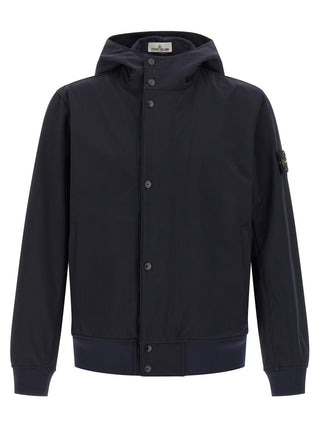 Blue Polyester Shell Jacket