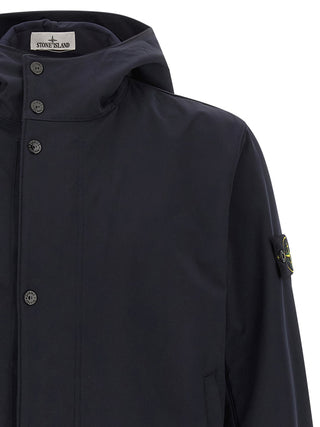Blue Polyester Shell Jacket