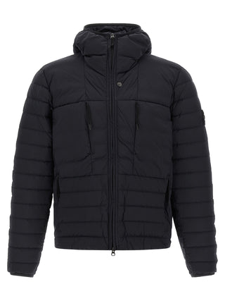Blue Polyamide Full-Length Jacket