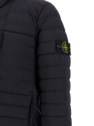 Blue Polyamide Full-Length Jacket