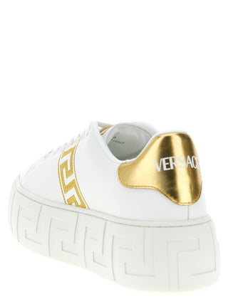 Zapatillas con plataforma de nailon dorado