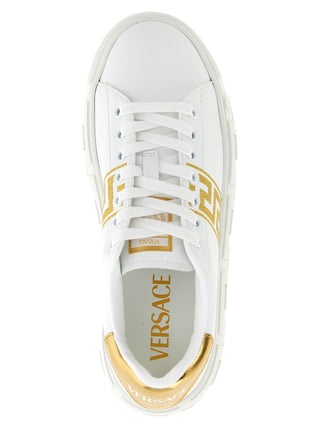 Zapatillas con plataforma de nailon dorado