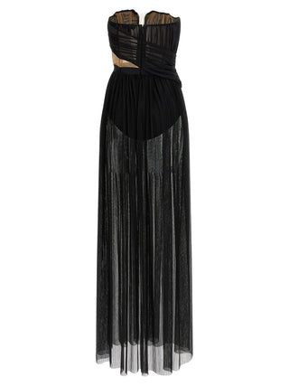 Black Viscose Long Dress