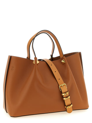 Bolso tote de piel de becerro marrón