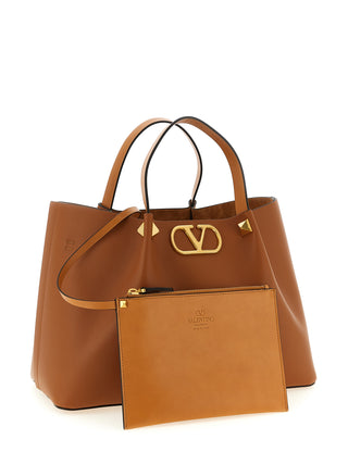 Bolso tote de piel de becerro marrón