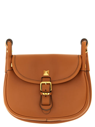 Bolso de hombro marrón de becerro