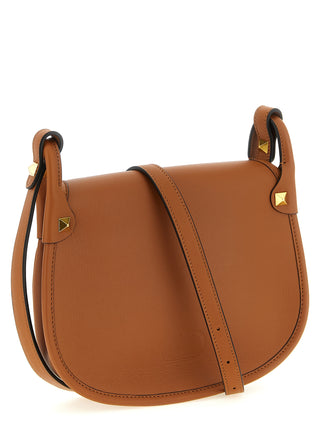 Bolso de hombro marrón de becerro