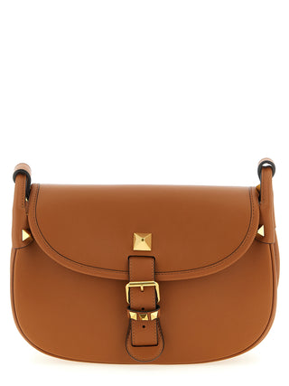 Bolso de hombro marrón de becerro