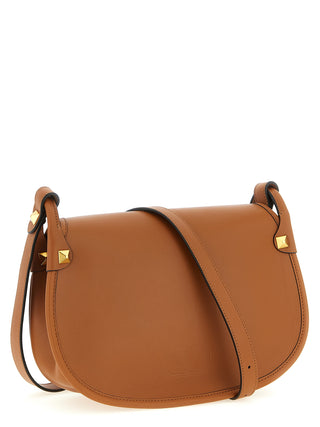 Bolso de hombro marrón de becerro