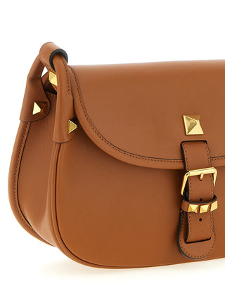 Bolso de hombro marrón de becerro