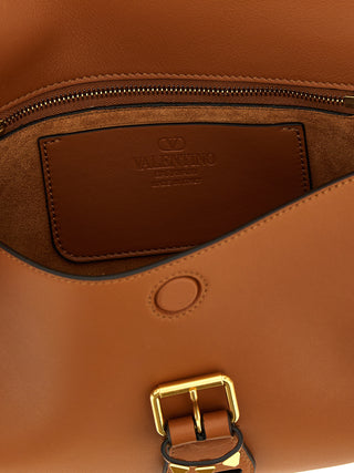 Bolso de hombro marrón de becerro