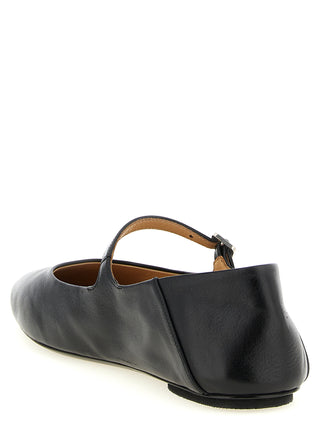 Black Calfskin Ballet Flats