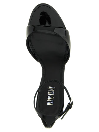 Black Calfskin Stiletto Heel Sandals