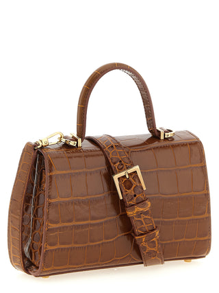 Bolso de mano marrón de becerro