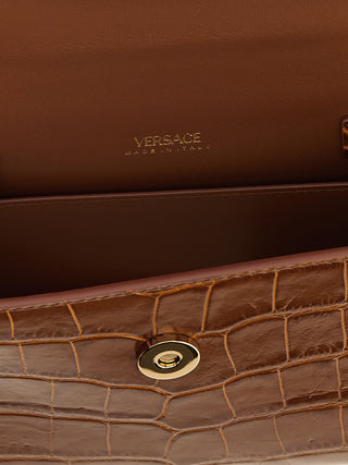 Bolso de mano marrón de becerro
