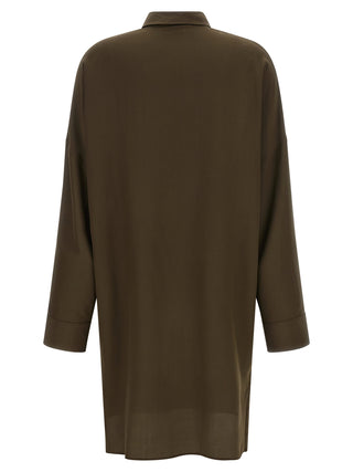 Bicolor Silk Midi Dress