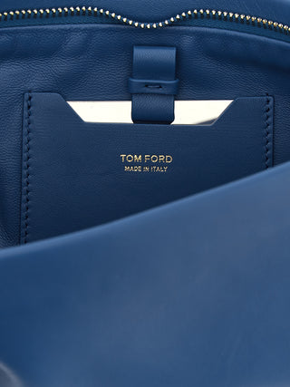Blue Lambskin Clutch Bag
