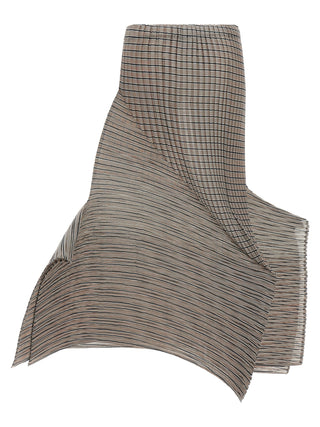 Brown Polyester Mini Skirt