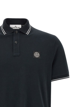 Blue Cotton Polo Shirt