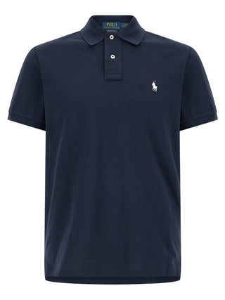 Blue Cotton Polo Shirt