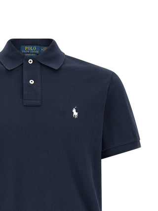 Blue Cotton Polo Shirt