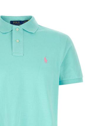 Blue Cotton Polo Shirt