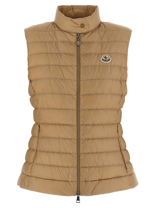 Beige Polyamide Sleeveless Jacket