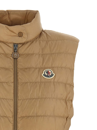 Beige Polyamide Sleeveless Jacket