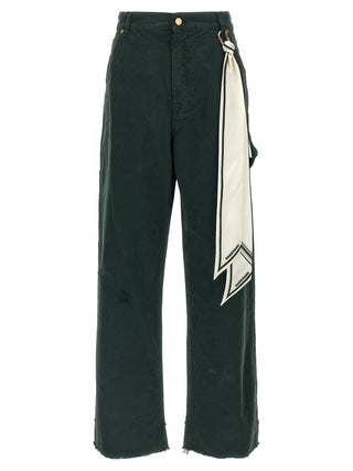 Bicolor Cotton Casual Pants