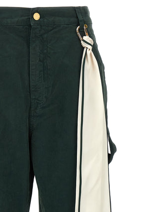 Bicolor Cotton Casual Pants