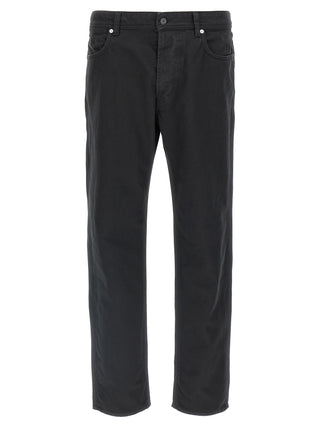 Black Cotton Straight-Leg Jeans
