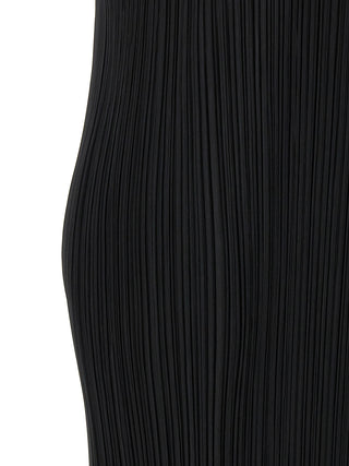 Black Polyester Midi Dress