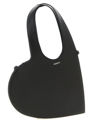 Bolso de mano negro de piel de vaca