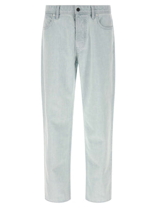 Blue Cotton Straight-Leg Jeans