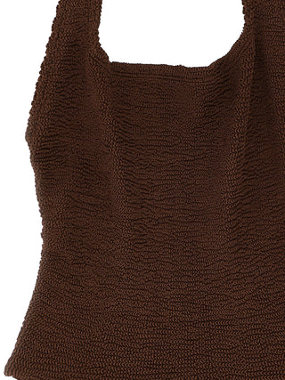 Brown Polyamide One-Piece Swimsuit
