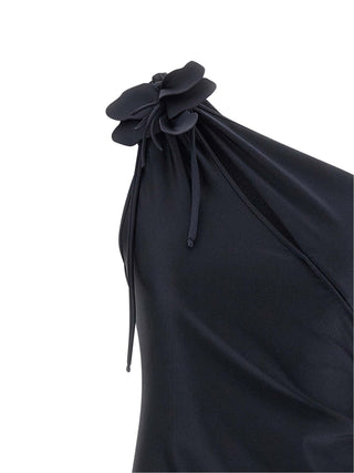Black Polyamide Midi Dress
