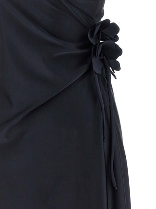 Black Polyamide Midi Dress