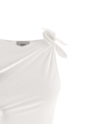 White Polyamide Short Dress