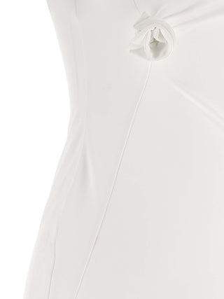 White Polyamide Short Dress