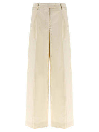 White Cotton Casual Pants