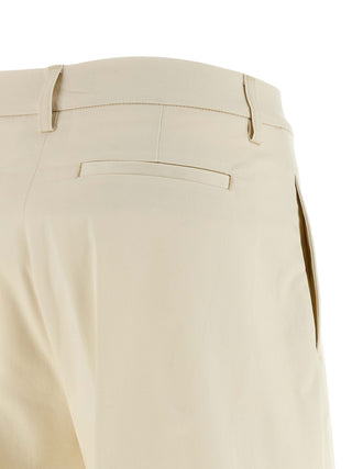 White Cotton Casual Pants