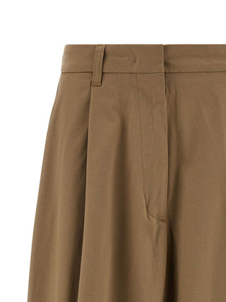 Brown Cotton Mini Skirt