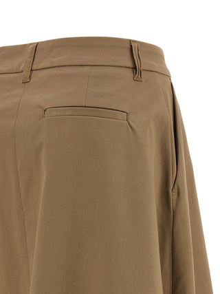 Brown Cotton Mini Skirt