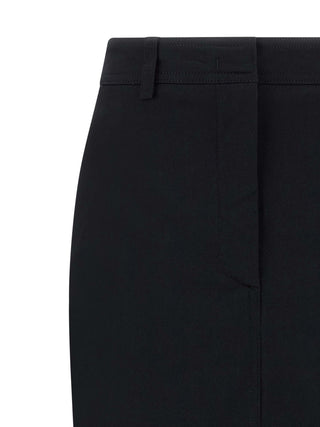 Black Cotton Midi Skirt