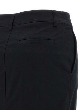 Black Cotton Midi Skirt