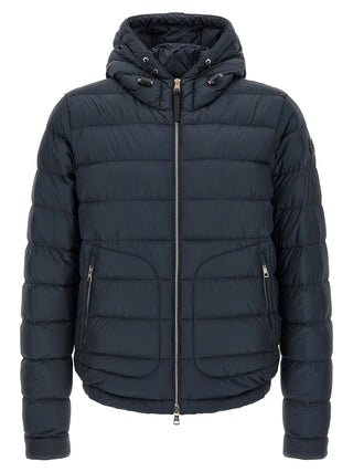 Blue Polyester Full-Length Jacket
