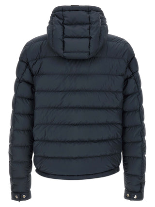Blue Polyester Full-Length Jacket