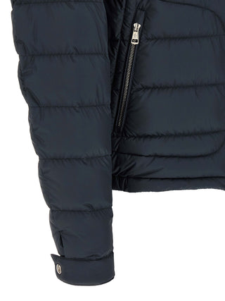 Blue Polyester Full-Length Jacket